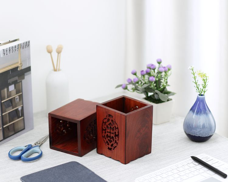時尚家佳樂文學花梨木筆筒