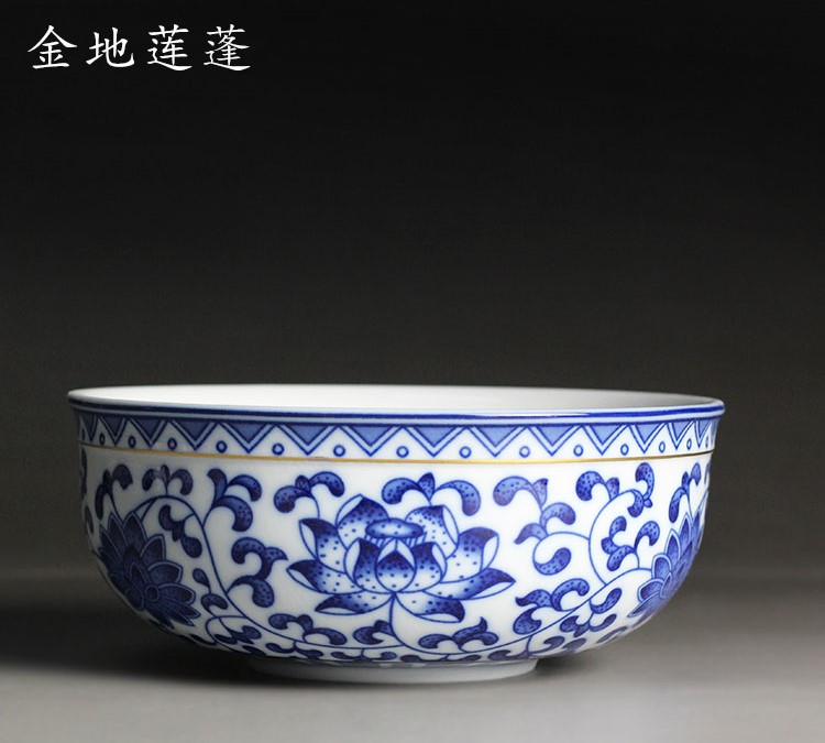 復古風高白青花茶洗水盂