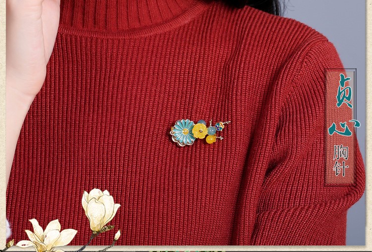 典雅氣質(zhì)胸針，撞色唯美胸花