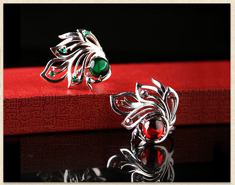 家佳樂(lè)文學(xué)鋯石夸張銀戒指