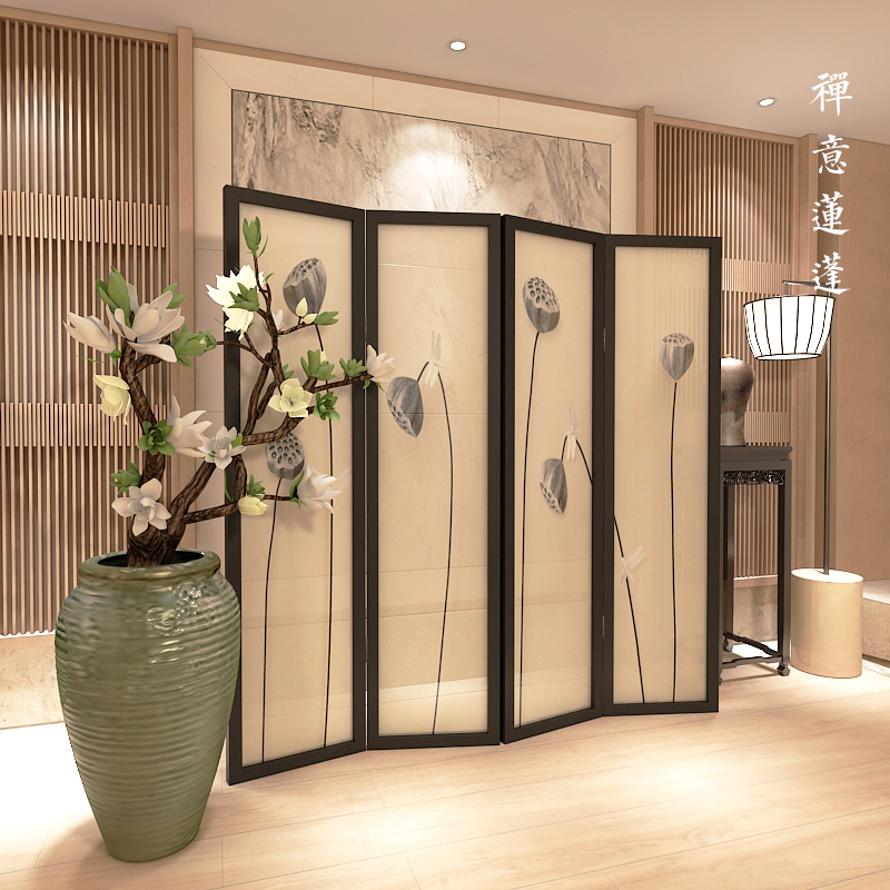 中式古典禪意蓮蓬屏風(fēng)隔斷