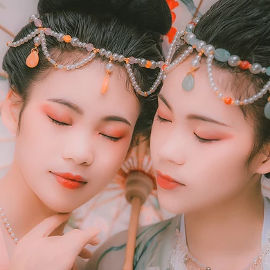 并蒂花閨蜜頭像，唯美古風(fēng)真人頭像