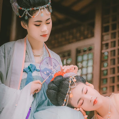 并蒂花閨蜜頭像，唯美古風(fēng)真人頭像