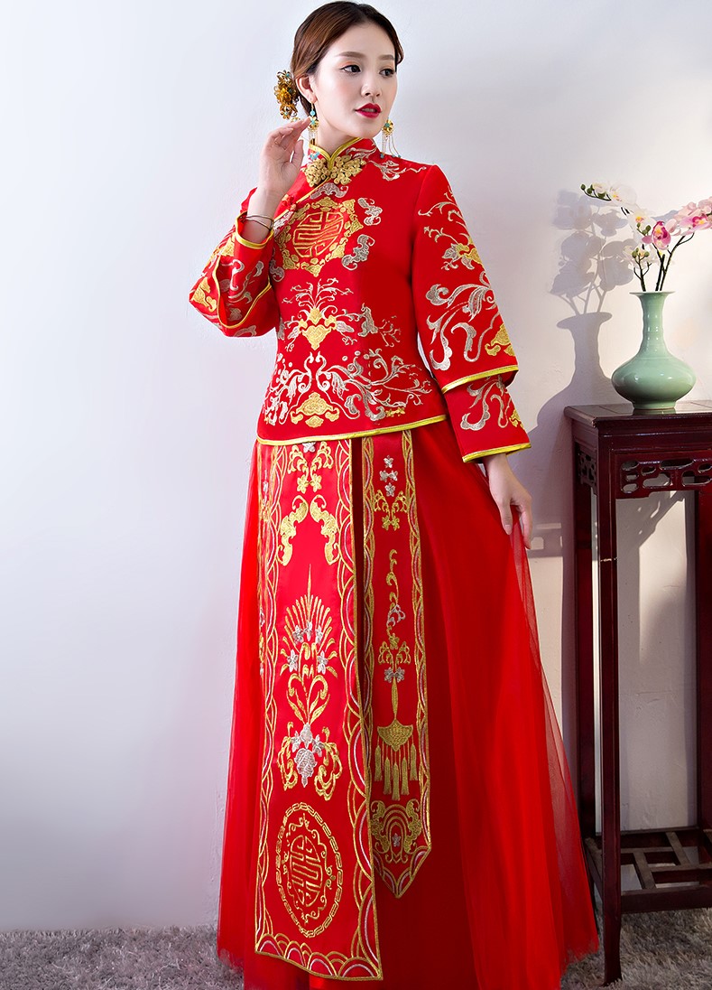 傳統(tǒng)韻味中式禮服，唯美秀禾服新娘禮服