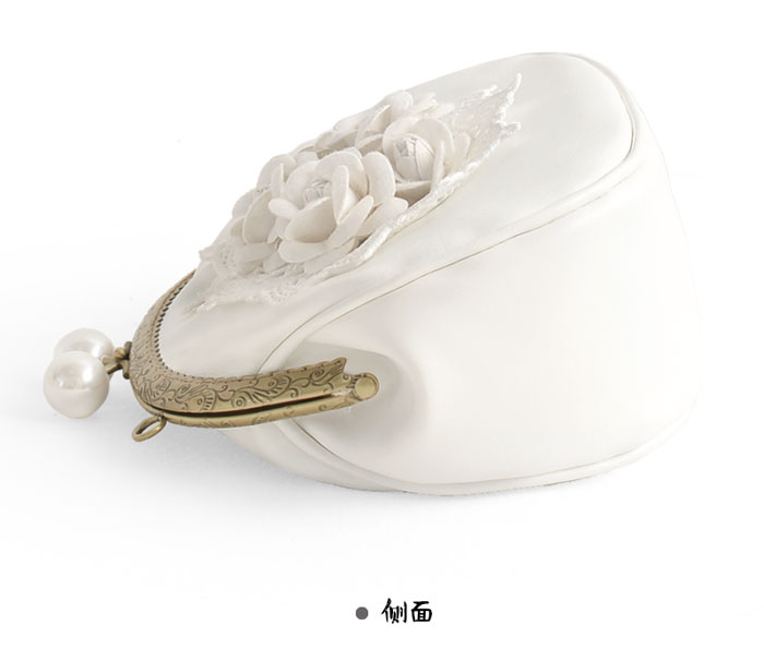 甜美蕾絲立體花朵手提包，古風仙氣手工包