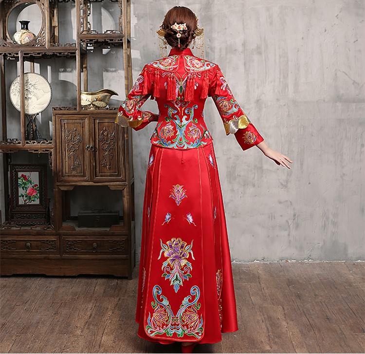 花開并蒂新娘禮服，氣質(zhì)中式禮服