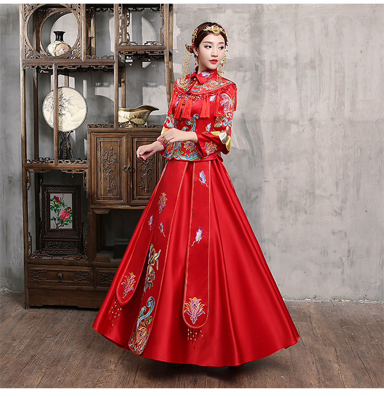 花開并蒂新娘禮服，氣質(zhì)中式禮服