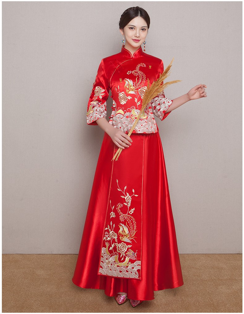 簡約時尚中式秀禾新娘禮服，精致唯美中式禮服