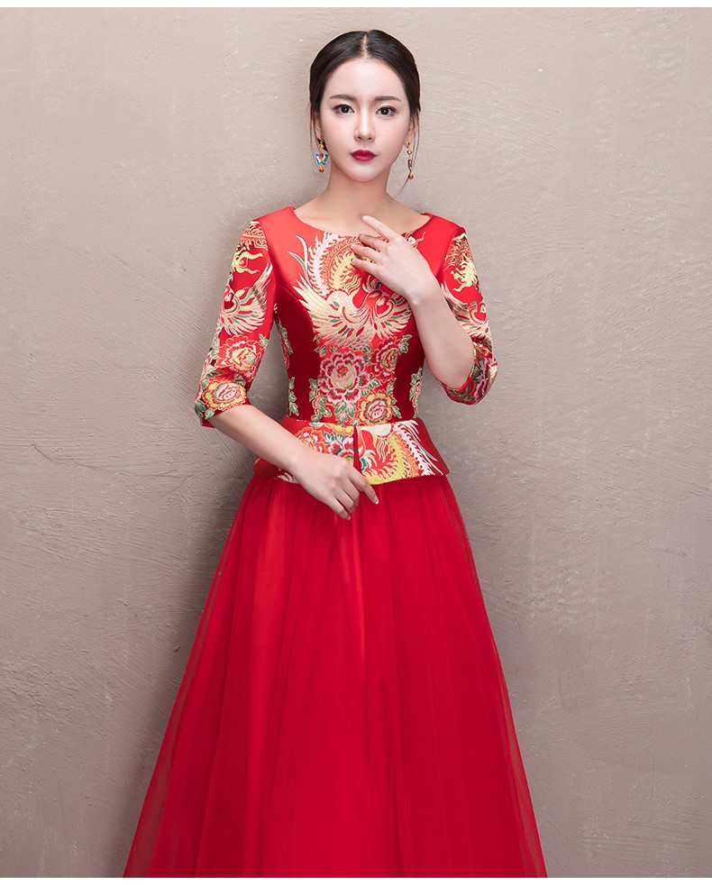 優(yōu)雅修身新娘禮服，唯美中式禮服