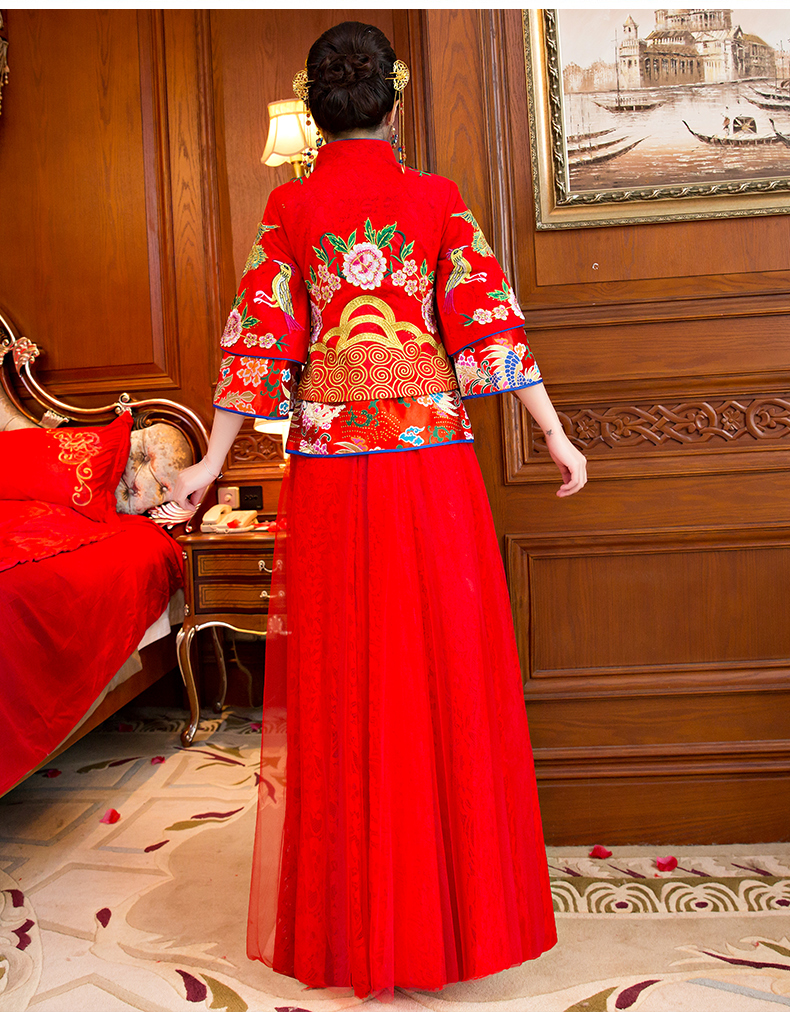 復古刺繡新娘禮服，古韻秀禾服中式禮服