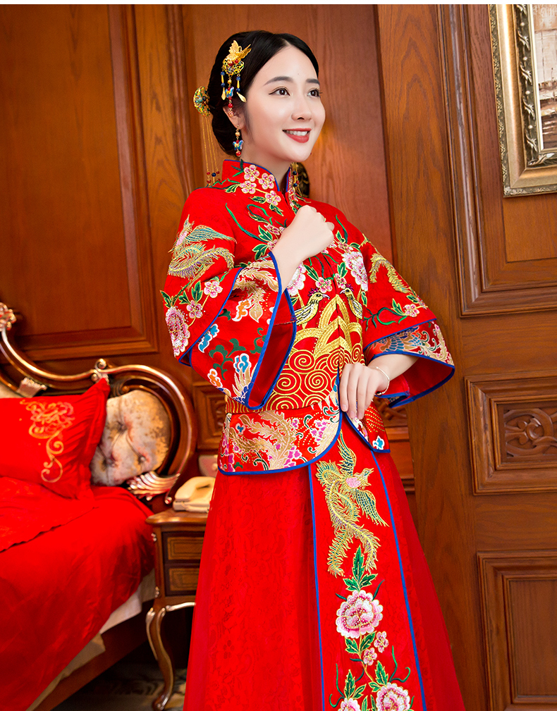 復古刺繡新娘禮服，古韻秀禾服中式禮服