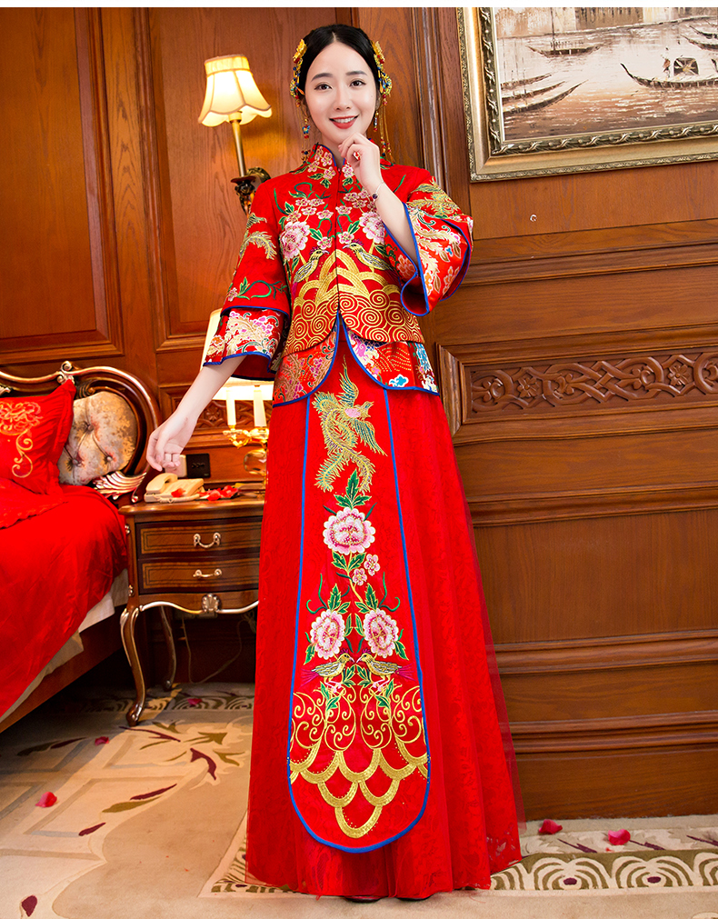 復古刺繡新娘禮服，古韻秀禾服中式禮服