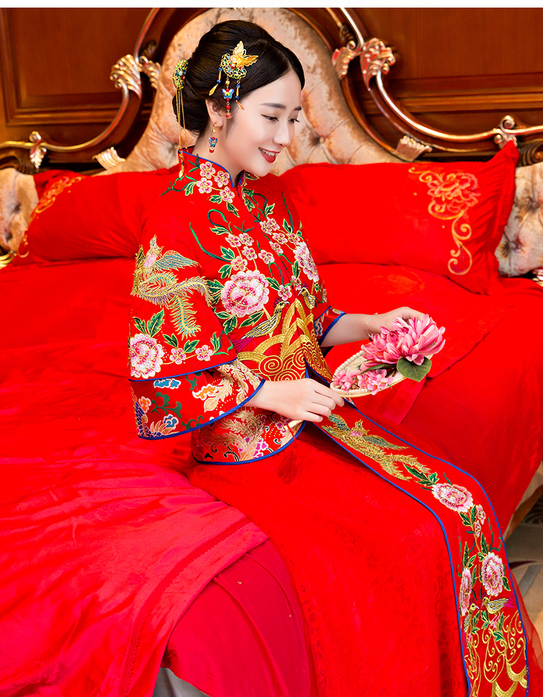 復古刺繡新娘禮服，古韻秀禾服中式禮服