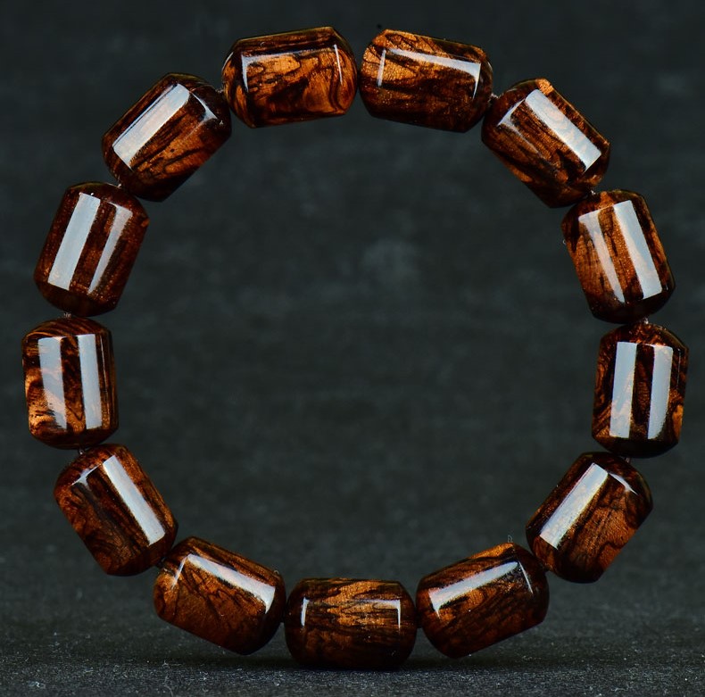 五種紋路古典唯美黃花梨木手串