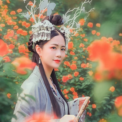 淡雅清新木槿花女生頭像，唯美古風(fēng)真人頭像