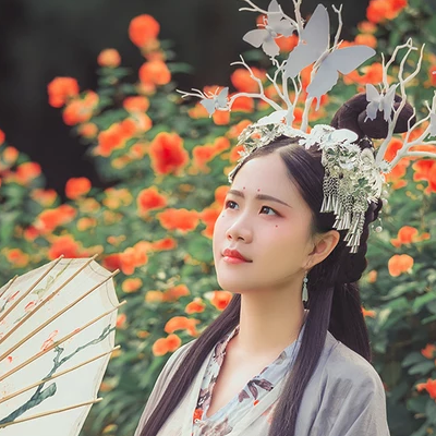 淡雅清新木槿花女生頭像，唯美古風(fēng)真人頭像