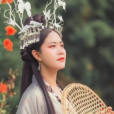 淡雅清新木槿花女生頭像，唯美古風(fēng)真人頭像