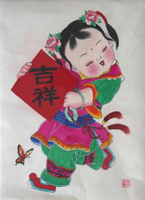 10款唯美生動年畫娃娃，古風(fēng)手繪中國年畫
