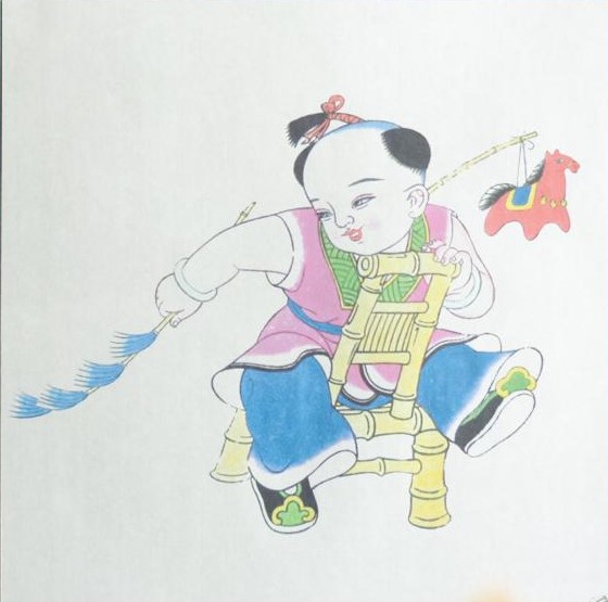 十款民間工藝年畫(huà)，古風(fēng)手繪童趣中國(guó)年畫(huà)