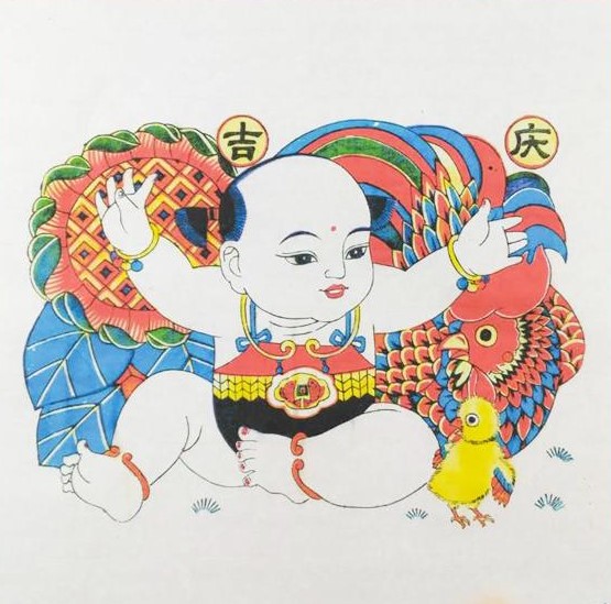 十款民間工藝年畫(huà)，古風(fēng)手繪童趣中國(guó)年畫(huà)