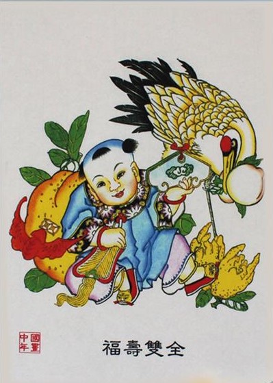 12款民間工藝年畫，手繪民俗文化年畫