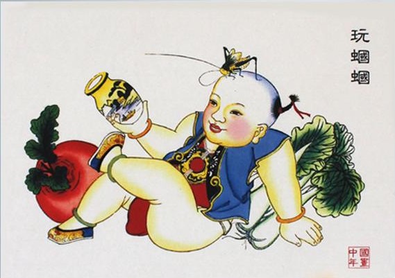 12款民間工藝年畫，手繪民俗文化年畫