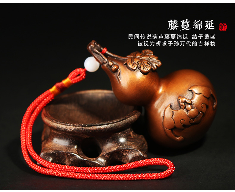 紫銅葫蘆擺件，文玩葫蘆把件工藝品