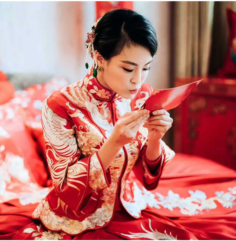 最美家佳樂文學(xué)中式禮服新娘,中式婚禮圖片