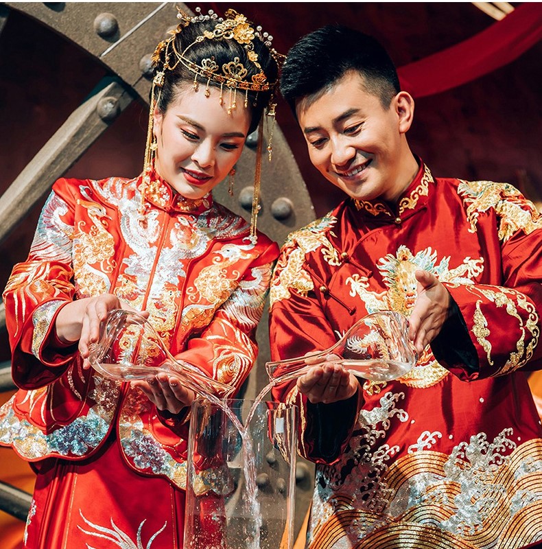 最美家佳樂(lè)文學(xué)中式禮服新娘,中式婚禮圖片