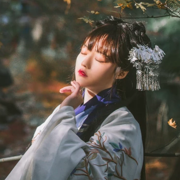 文藝彈琵琶女生頭像，唯美古風真人頭像