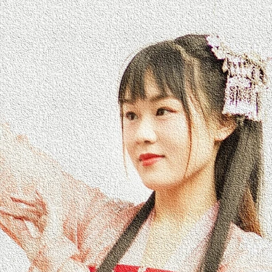 小清新粉衣帶團(tuán)扇女生頭像，唯美古風(fēng)真人頭像