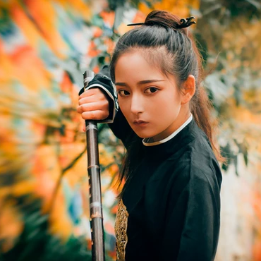 霸氣帶兵器俠客女生頭像，唯美古風(fēng)真人頭像