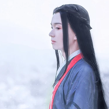 雪景翩翩公子帶折扇頭像，唯美古風(fēng)真人頭像