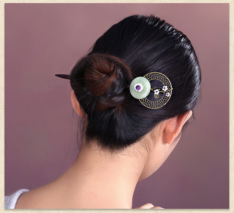 古風(fēng)發(fā)簪木簪子，家佳樂文學(xué)復(fù)古盤發(fā)頭飾