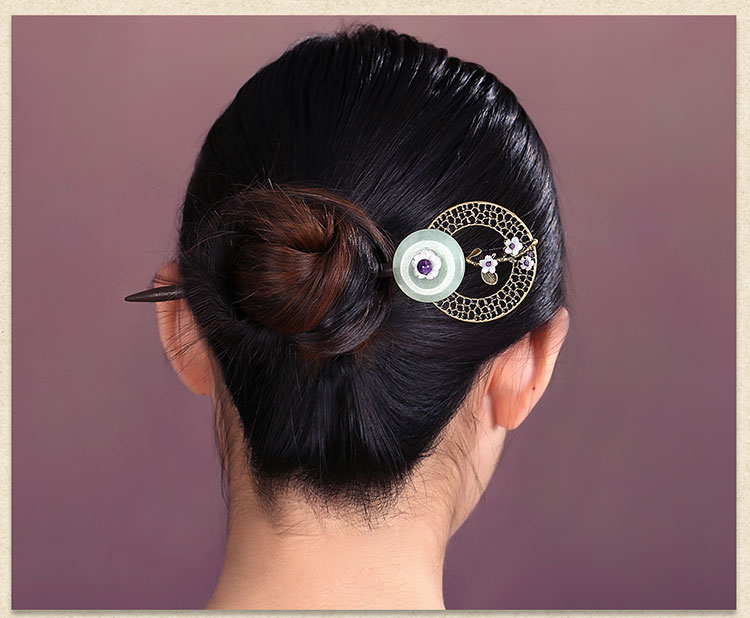 古風(fēng)發(fā)簪木簪子，家佳樂文學(xué)復(fù)古盤發(fā)頭飾