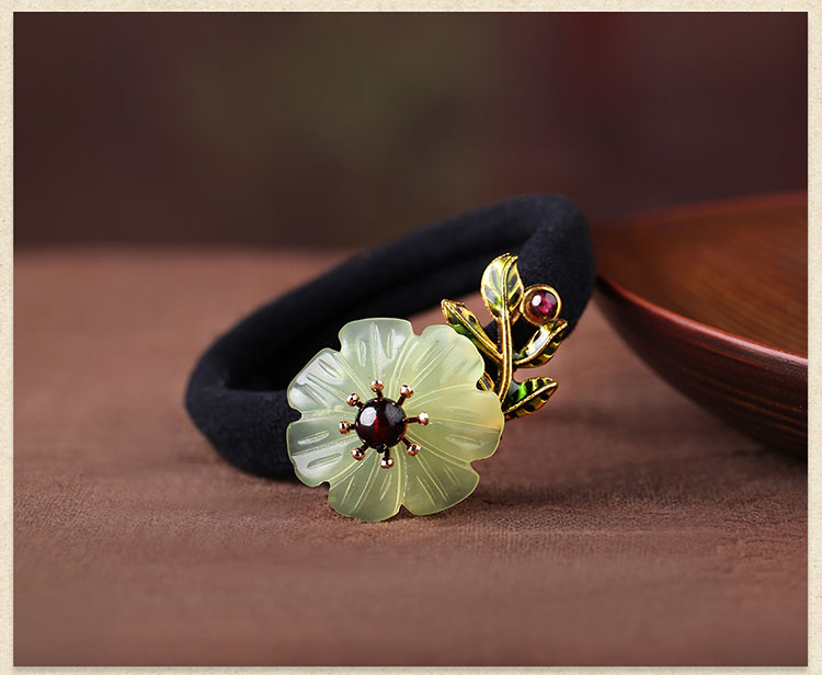 古風(fēng)小清新風(fēng)發(fā)圈，岫玉復(fù)古頭繩頭飾