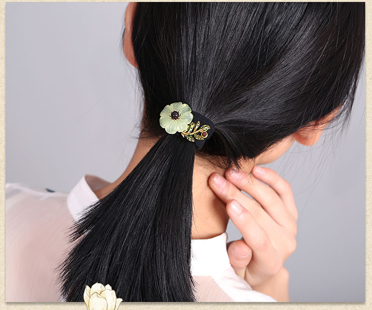 古風(fēng)小清新風(fēng)發(fā)圈，岫玉復(fù)古頭繩頭飾