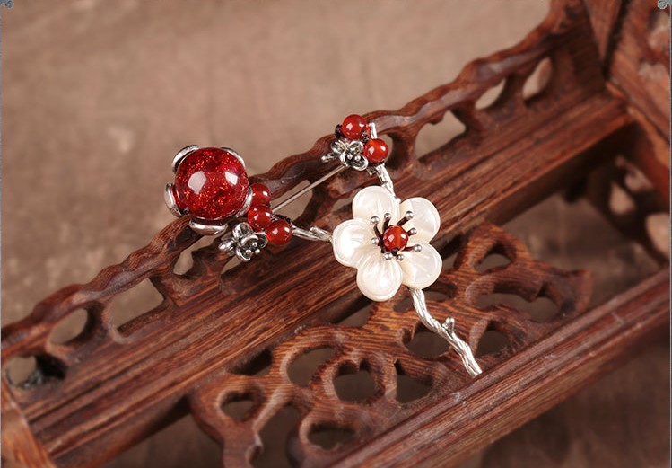 家佳樂(lè)文學(xué)貝殼花氣質(zhì)胸花胸針飾品