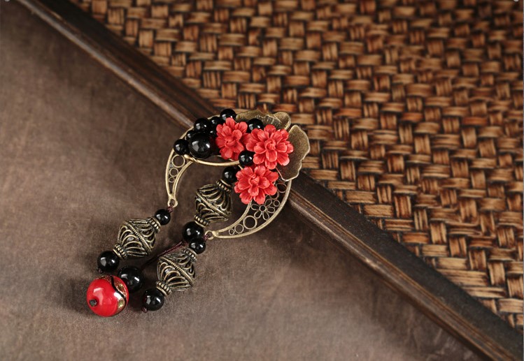 家佳樂(lè)文學(xué)紅胸花朱砂胸針飾品