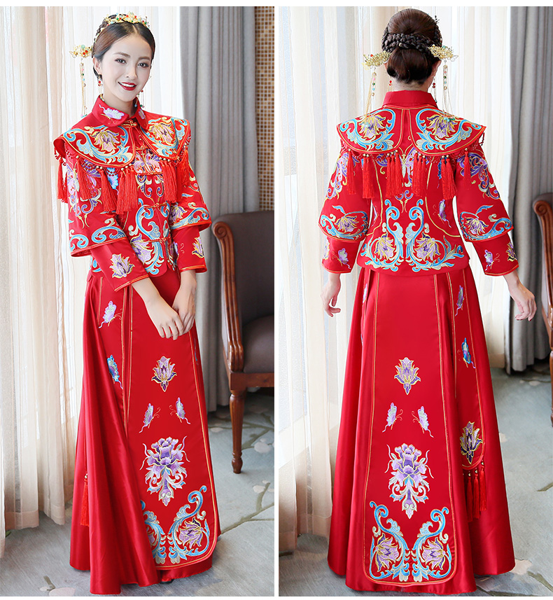 古典秀禾中式禮服，流蘇新娘結(jié)婚禮服