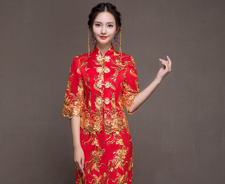 優(yōu)雅端莊中式禮服，唯美新娘禮服