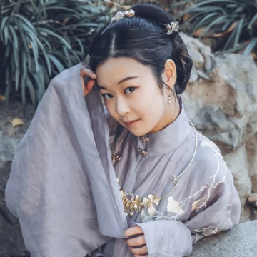 素雅灰色漢服女生頭像，唯美古風(fēng)真人頭像