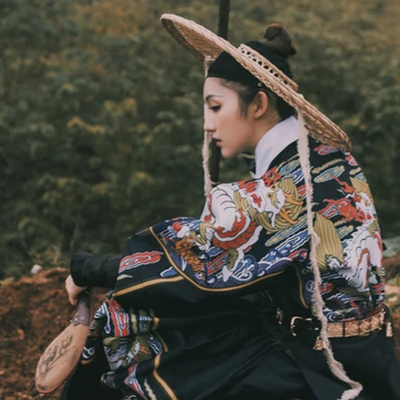 霸氣帶斗笠女生頭像，唯美古風(fēng)真人頭像