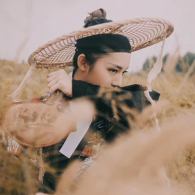 霸氣帶斗笠女生頭像，唯美古風(fēng)真人頭像