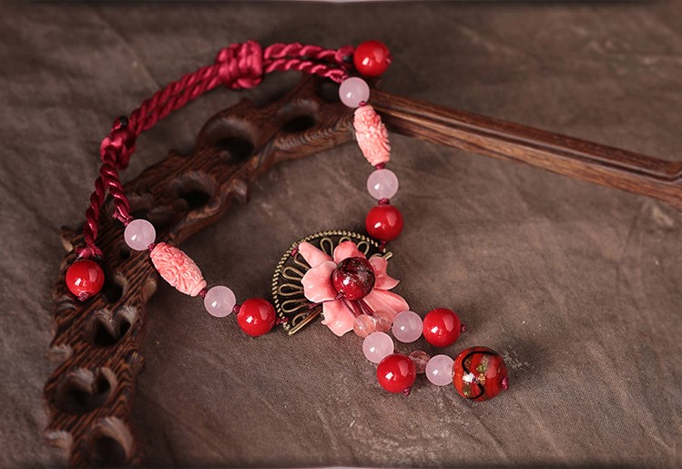 家佳樂文學(xué)紅色腳鏈花重錦冠飾品