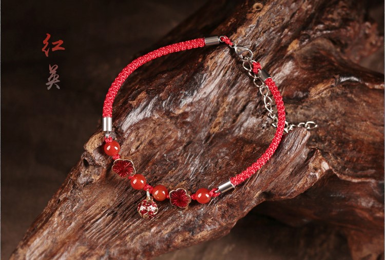 紅色簡(jiǎn)約腳鏈本命年鈴鐺飾品