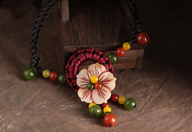 花開(kāi)一夏腳鏈:古風(fēng)花朵裝飾手工編織腳鏈