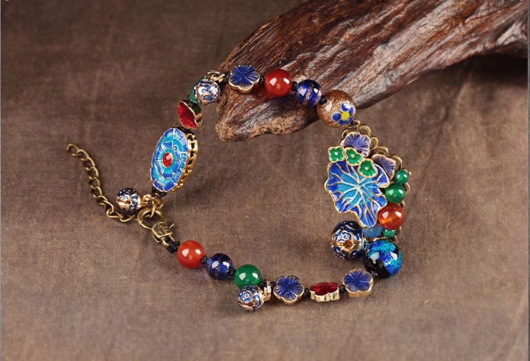 蓮情畫意腳鏈:景泰藍(lán)鈴鐺古風(fēng)腳鏈