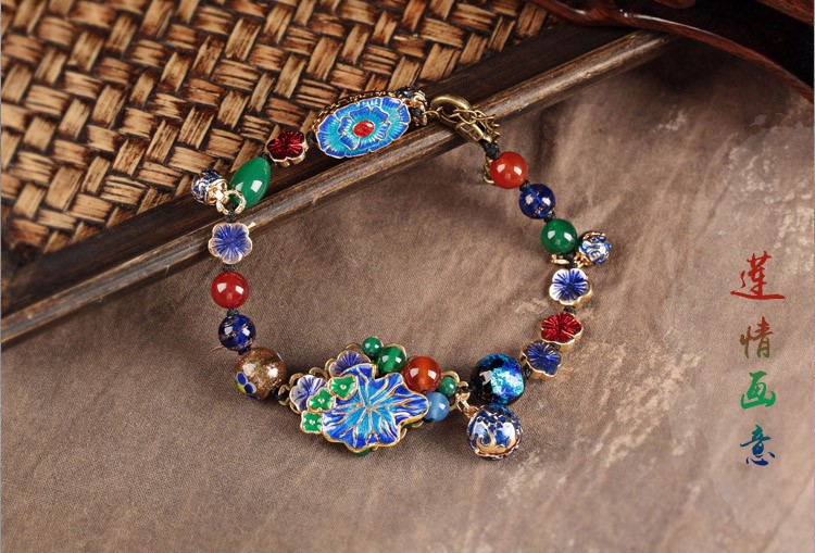 蓮情畫意腳鏈:景泰藍(lán)鈴鐺古風(fēng)腳鏈