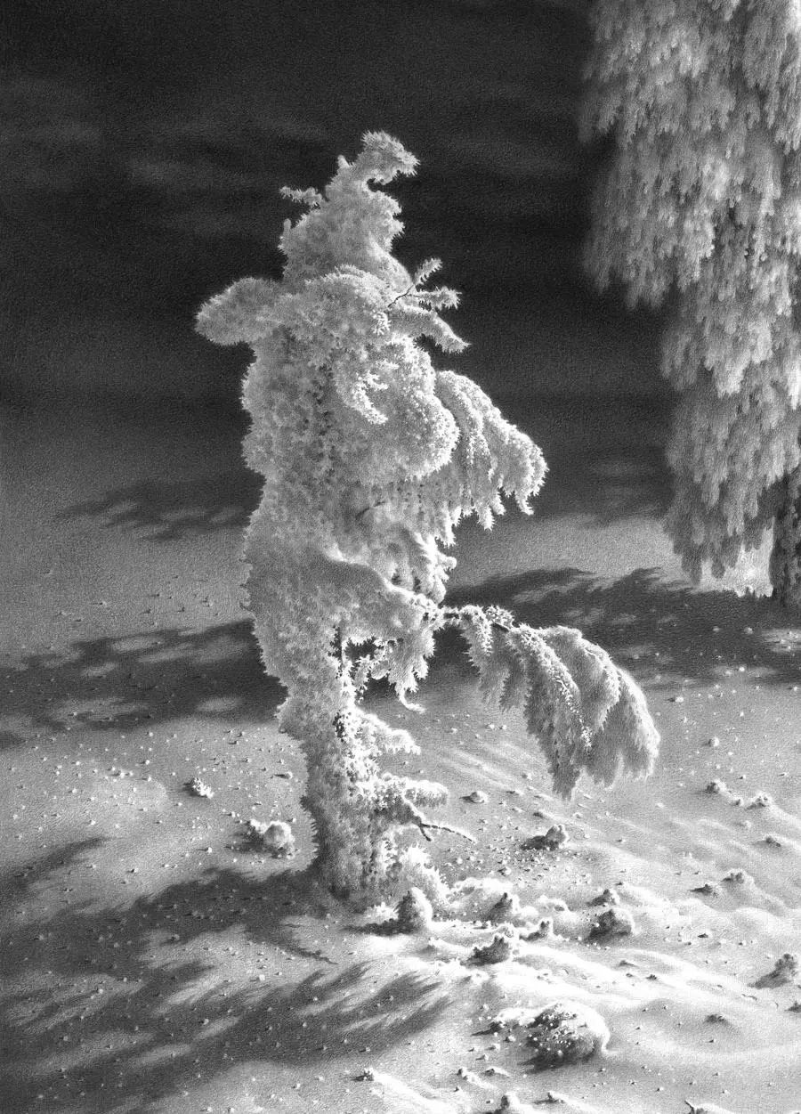 畫(huà)雪成魔黑白插畫(huà)：純粹用心把一件事反復(fù)做